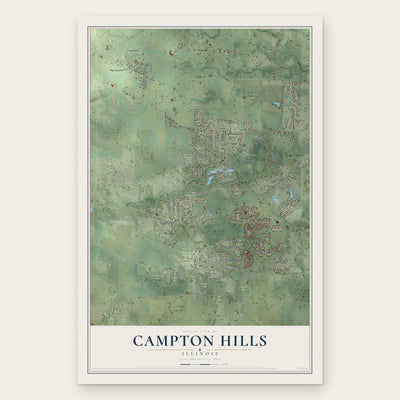 Campton Hills, Illinois map print, the full design