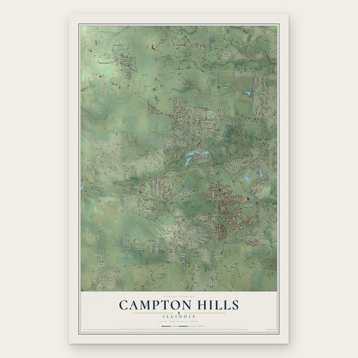 Campton Hills, Illinois map print, the full design