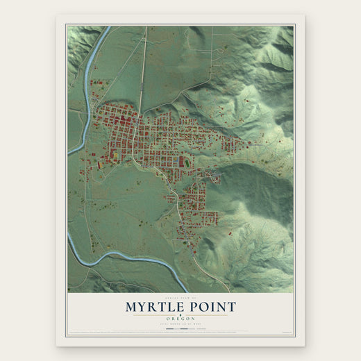 Myrtle Point, Oregon map print, the full design