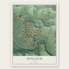 Potlatch, Idaho map print, the full design