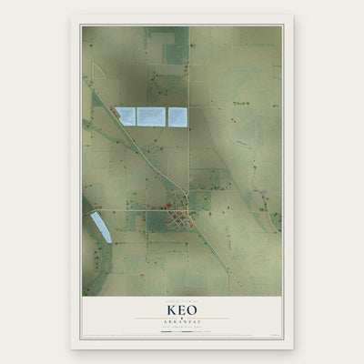 Keo, Arkansas map print, the full design