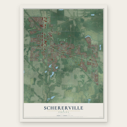 Schererville, Indiana map print, the full design