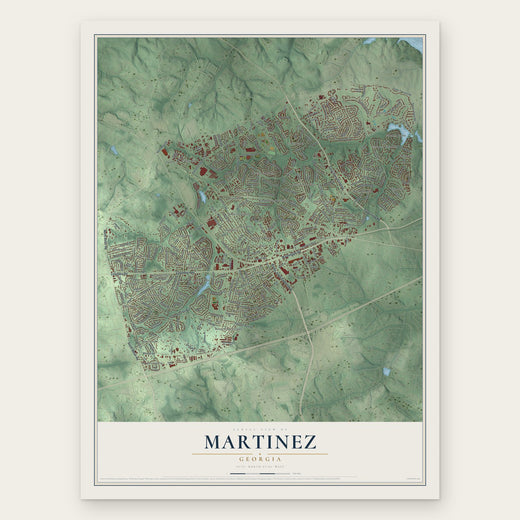 Martinez, Georgia map print, the full design