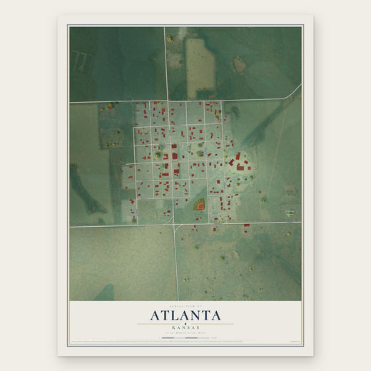 Atlanta, Kansas map print, the full design