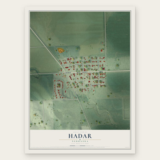 Hadar, Nebraska map print, the full design