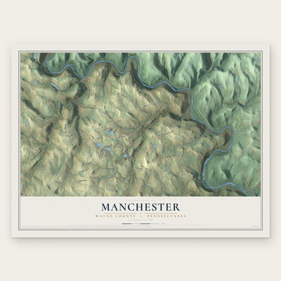 Manchester, Wayne County, Pennsylvania map print, the full design