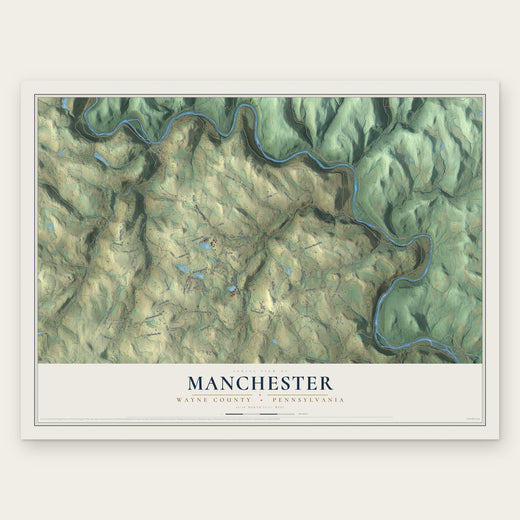 Manchester, Wayne County, Pennsylvania map print, the full design