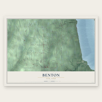 Benton, New York map print, the full design