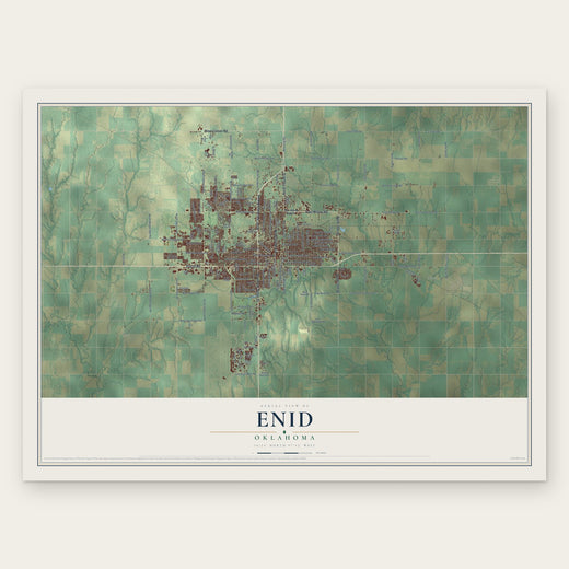 Enid, Oklahoma map print, the full design