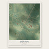 Denton, Georgia map print, the full design
