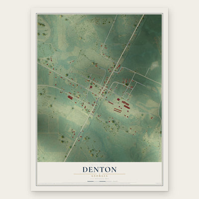Denton, Georgia map print, the full design
