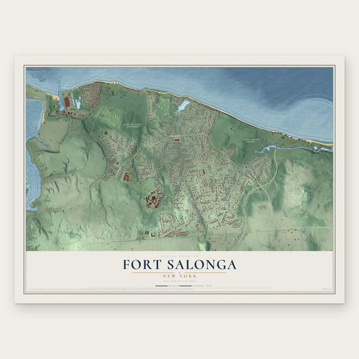 Fort Salonga, New York map print, the full design
