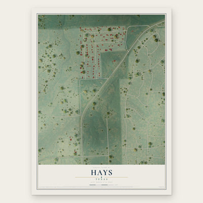 Hays, Texas map print, the full design