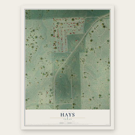 Hays, Texas map print, the full design
