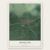 Highland, Ohio map print, the full design