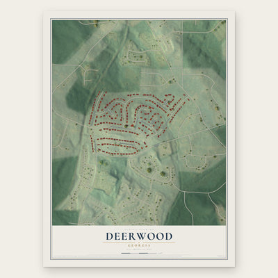Deerwood, Georgia map print, the full design
