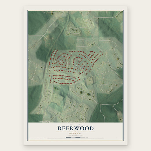 Deerwood, Georgia map print, the full design