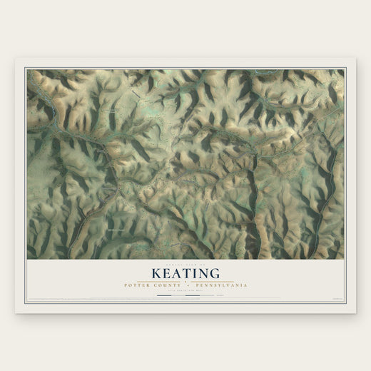 Keating, Potter County, Pennsylvania map print, the full design