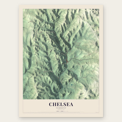 Chelsea, Vermont map print, the full design
