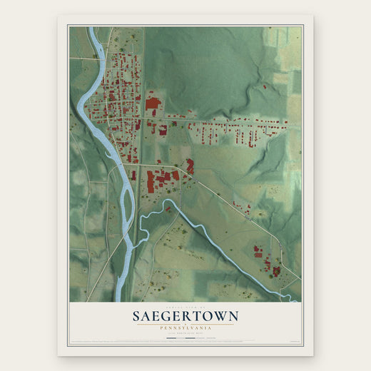 Saegertown, Pennsylvania map print, the full design