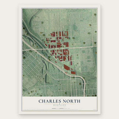 Charles North, Maryland map print, the full design