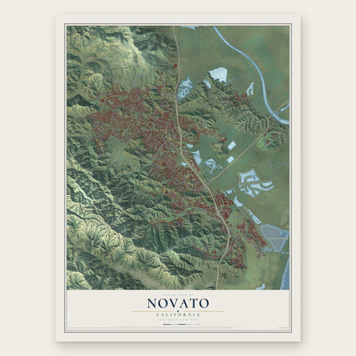 Novato, California map print, the full design