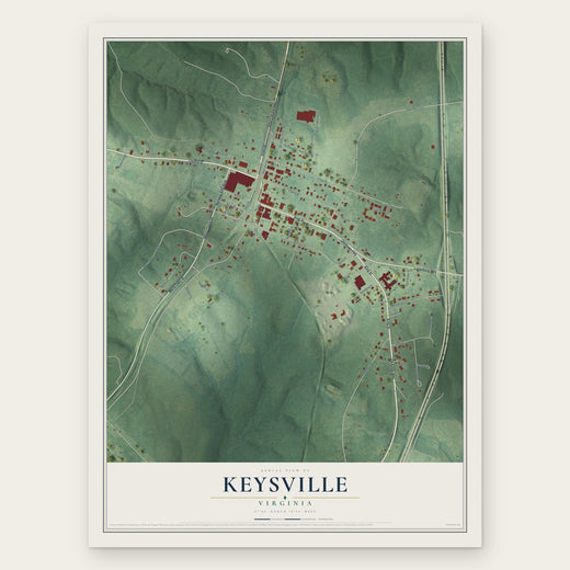Keysville, Virginia map print, the full design
