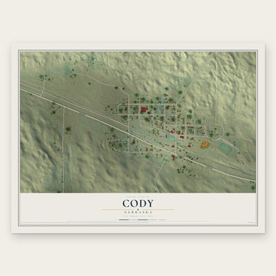 Cody, Nebraska map print, the full design