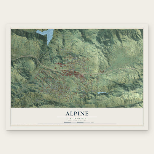 Alpine, California map print, the full design