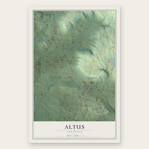 Altus, Arkansas map print, the full design