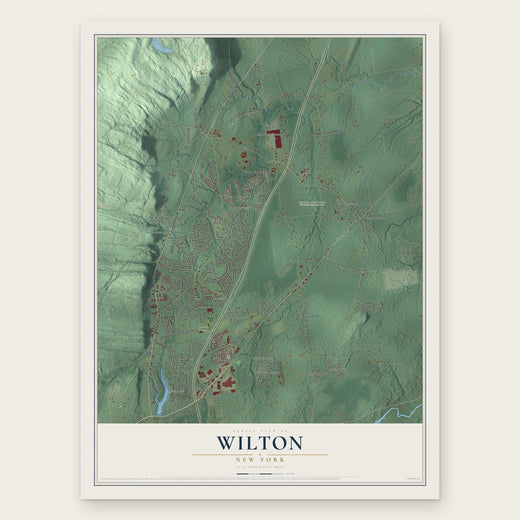 Wilton, New York map print, the full design