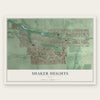 Shaker Heights, Ohio map print, the full design