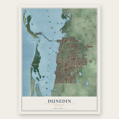 Dunedin, Florida map print, the full design