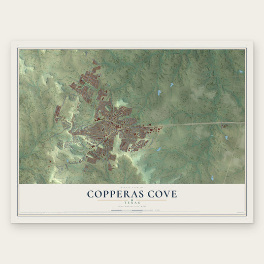 Copperas Cove, Texas map print, the full design