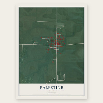 Palestine, Ohio map print, the full design