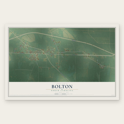 Bolton, North Carolina map print, the full design