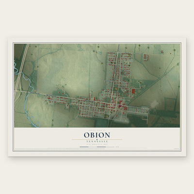 Obion, Tennessee map print, the full design