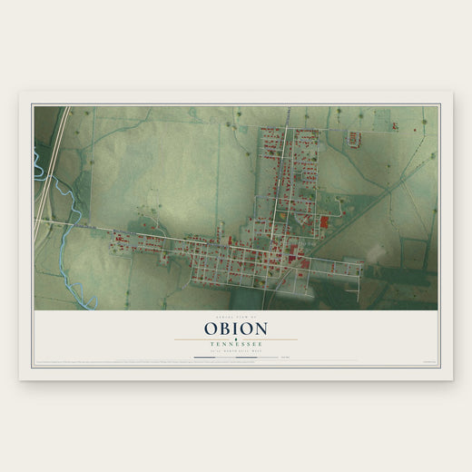 Obion, Tennessee map print, the full design