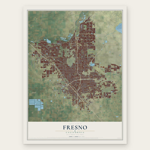 Fresno, California map print, the full design