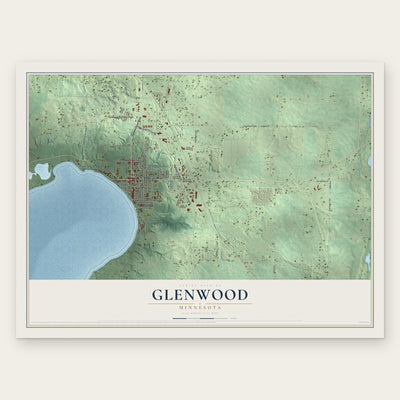 Glenwood, Minnesota map print, the full design
