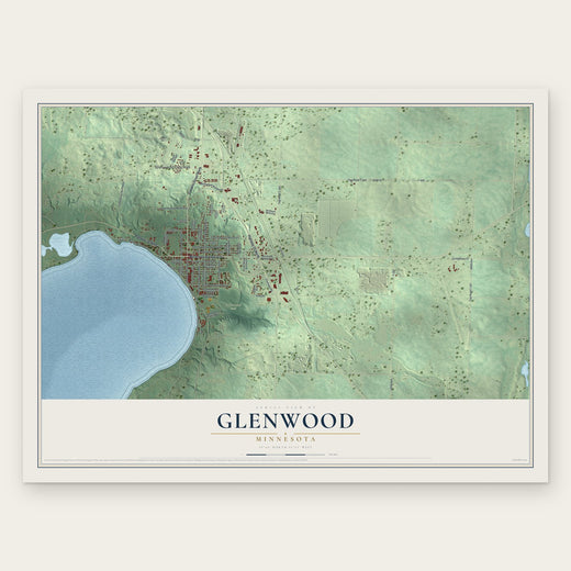 Glenwood, Minnesota map print, the full design