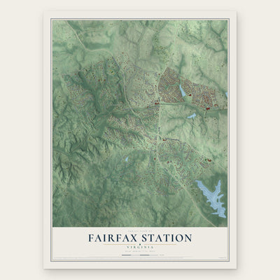 Fairfax Station, Virginia map print, the full design
