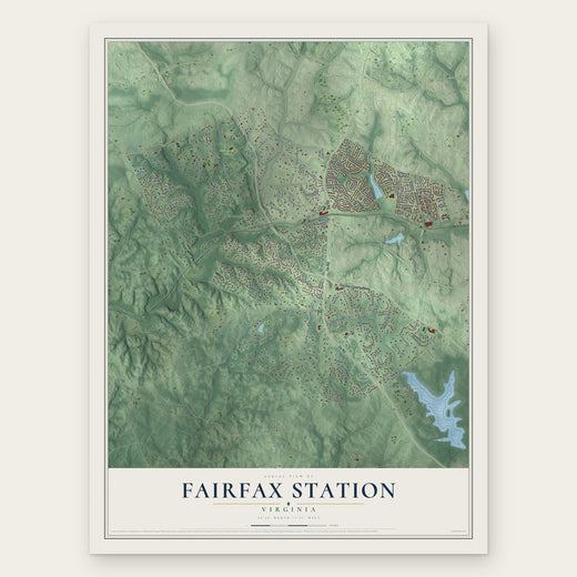 Fairfax Station, Virginia map print, the full design