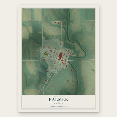 Palmer, Kansas map print, the full design