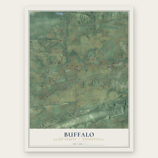 Buffalo, Union County, Pennsylvania map print, the full design