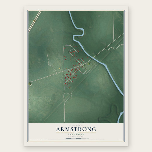 Armstrong, Oklahoma map print, the full design