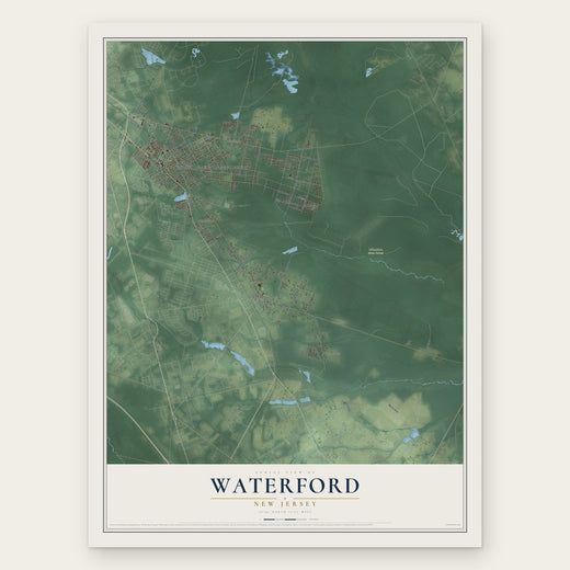 Waterford, New Jersey map print, the full design
