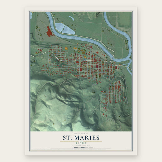 St. Maries, Idaho map print, the full design