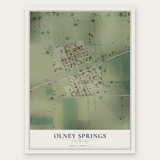 Olney Springs, Colorado map print, the full design