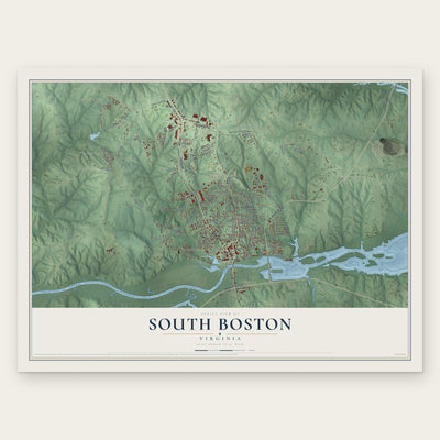 South Boston, Virginia map print, the full design